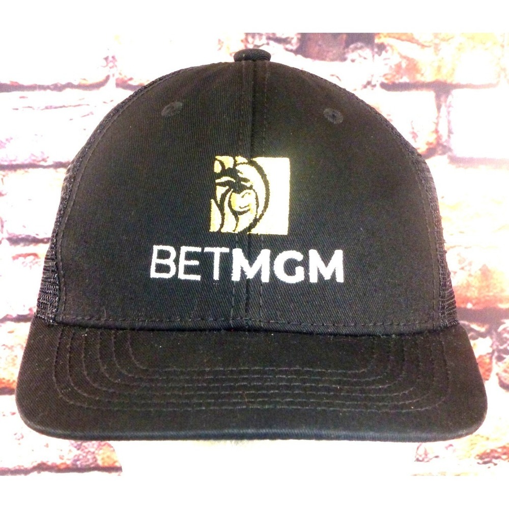 Betmgm Black Mesh Trucker Hat With RCR Logo Adjustable Snapback 50% Cotton...